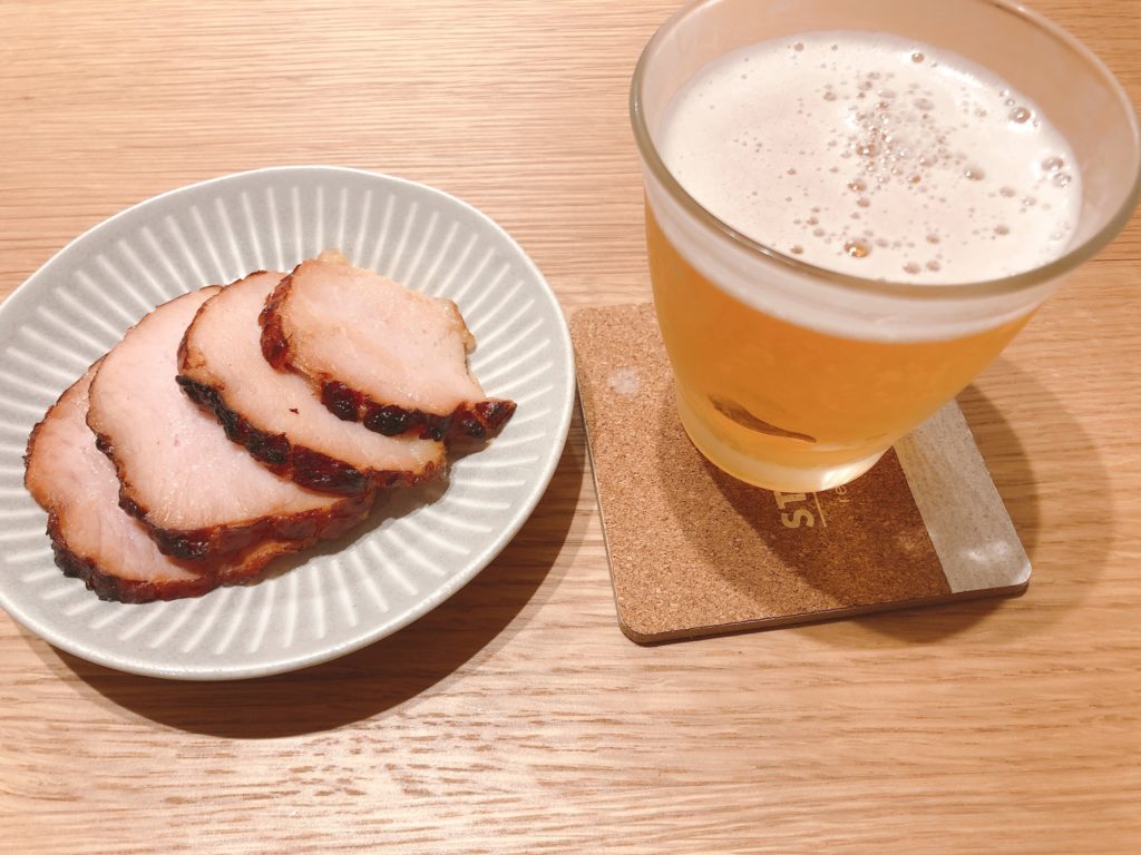 焼豚とビール